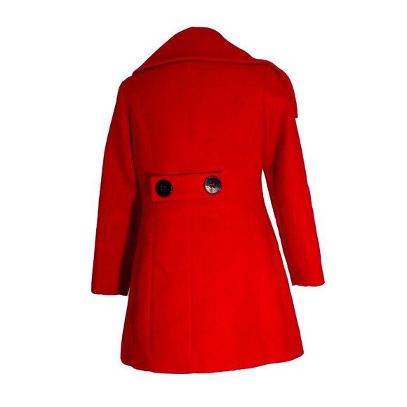 Red Asymmetrical Collar Coat Size Small - Picture 3 of 5